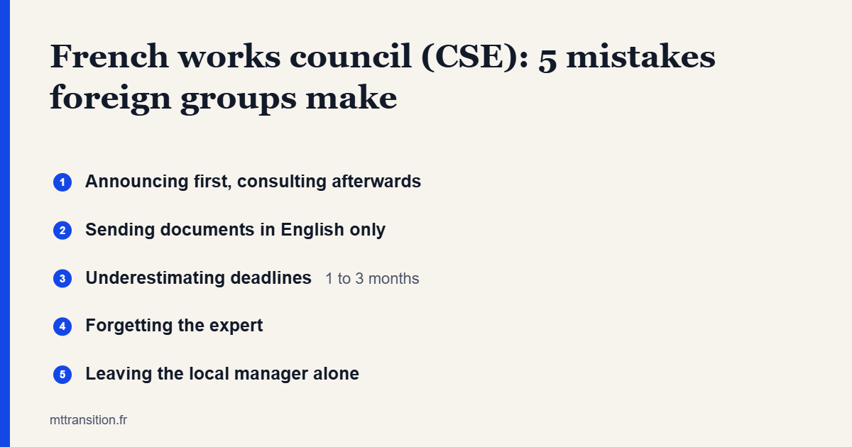 French works council (CSE): the 5 mistakes foreign groups make